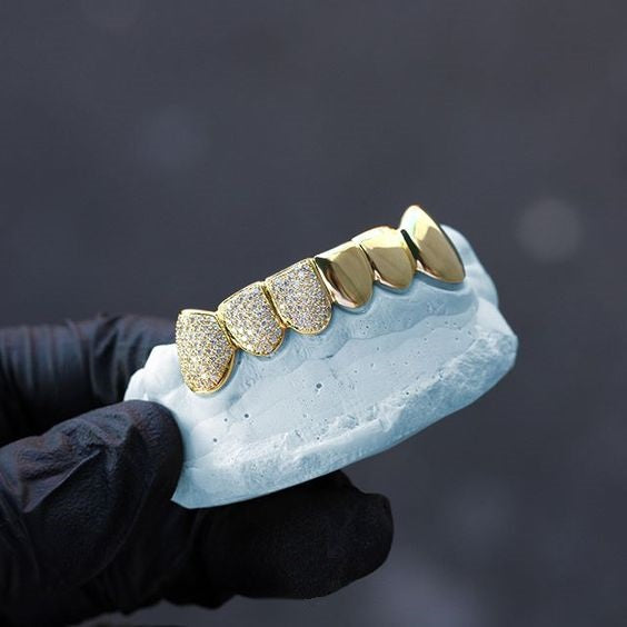 Gold and diamond grill on sale