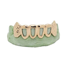 Open Face Grillz with Pineapple Cut Fangs 