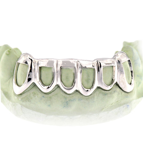 White Gold Dipped Open Face Grill